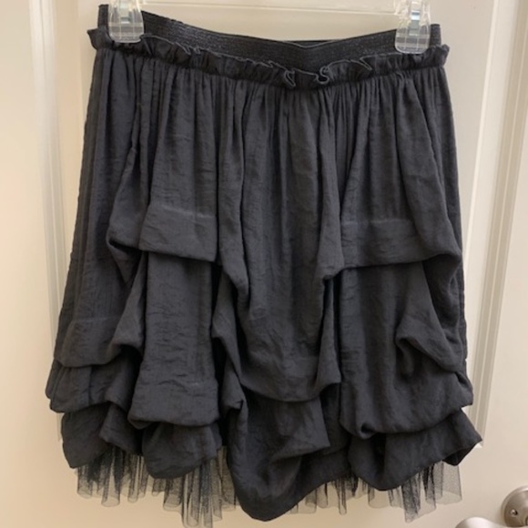 🎉HP🎉 A'reve Tiered Black Skirt With Tuelle - Picture 2 of 6